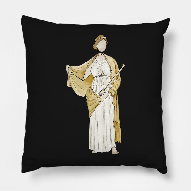 Ladies of the Villa of Ariadne - Medea sticker Pillow by GreekMythComix