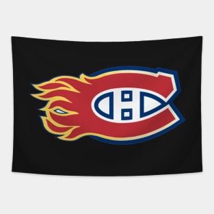 Flames - Habs logo mashup Tapestry