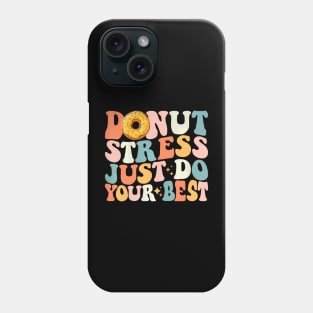 Groovy Donut Stress Best Teachers Testing Day Phone Case