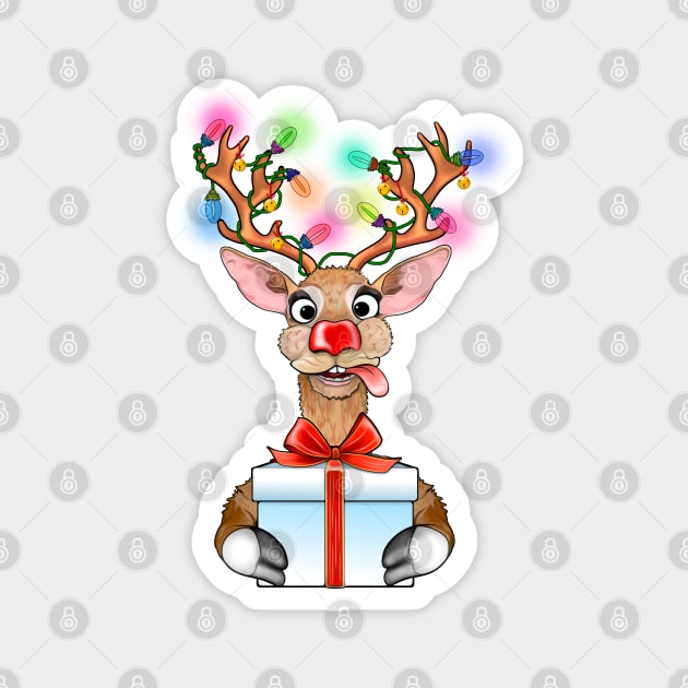 Adorable Christmas Reindeer Magnet by SafSafStore