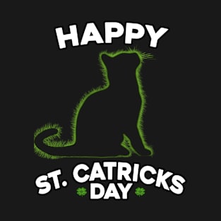 Happy St. Catricks Day - St Patricks Day Cat - Glowing Kitten T-Shirt