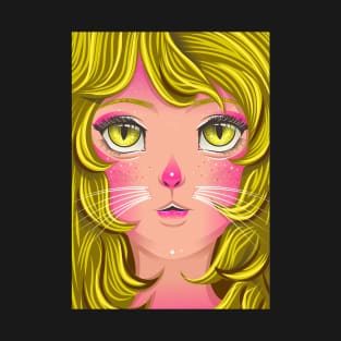 Cat Girl Portrait T-Shirt