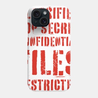 Classified Files Typography Stack (Red) Phone Case
