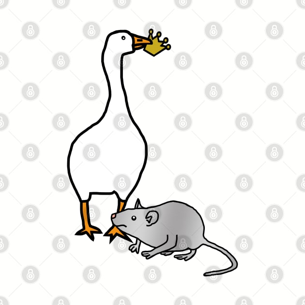 Gaming White Goose Steals Crown from Metal Rat by ellenhenryart