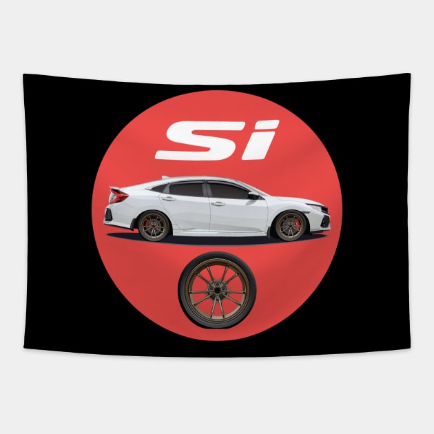 17 Civic Si Tapestry by J7Artwork