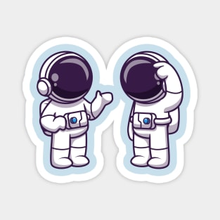 Astronauts Talking Cartoon Magnet