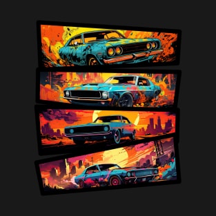 Muscle car comic book. Speed and power. T-Shirt