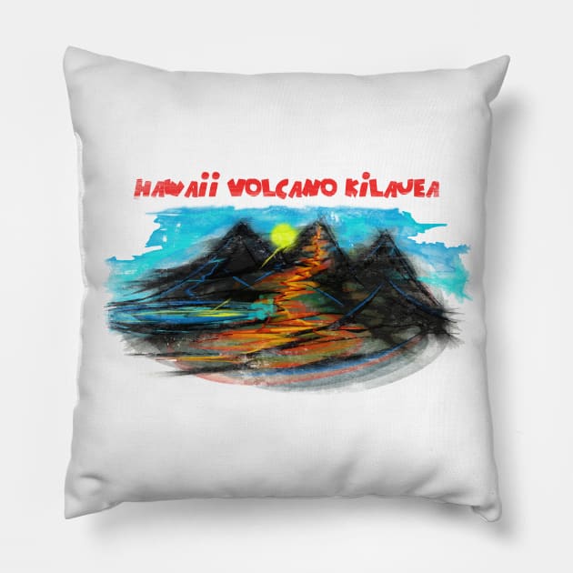 Hawaii's Kilauea Volcano Erupts Pillow by ElArrogante