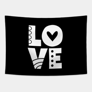 White Love Letters Tapestry