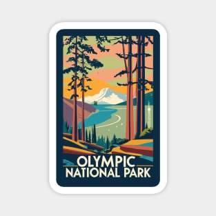 A Vintage Travel Art of the Olympic National Park - Washington - US Magnet