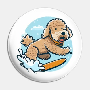 Join the Movement with the Goldendoodle Snowboarding Design Pin