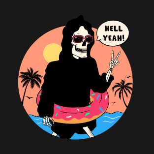 Death Grim Reaper Hawaiian Beach Vacation T-Shirt