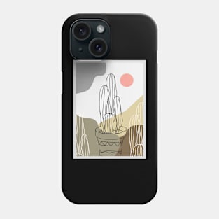 Abstract Desert Cactus Minimalist Art Phone Case