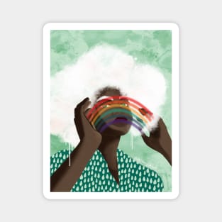 Head in the Clouds | Black Woman Surreal Portrait Magnet