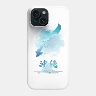 Okinawa Watercolor Map Phone Case