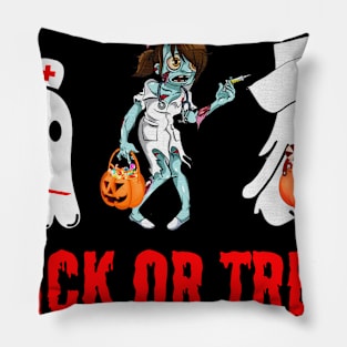 Trick Or Treat Ghost Zombie Nurse Halloween Gift Pillow