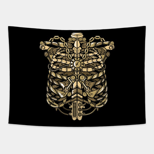 Steampunk-Ribcage Tapestry by Eoli Studio