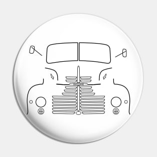 Leyland Comet 90 1950s classic lorry black outline graphic Pin