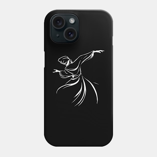 The Dervish Relationship Between Man And God Line Art Phone Case by taiche