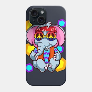 Retro Hippie Elephant Peace Love Animals Phone Case