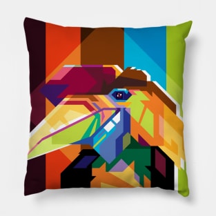 WPAP of Rangkong bird Pillow