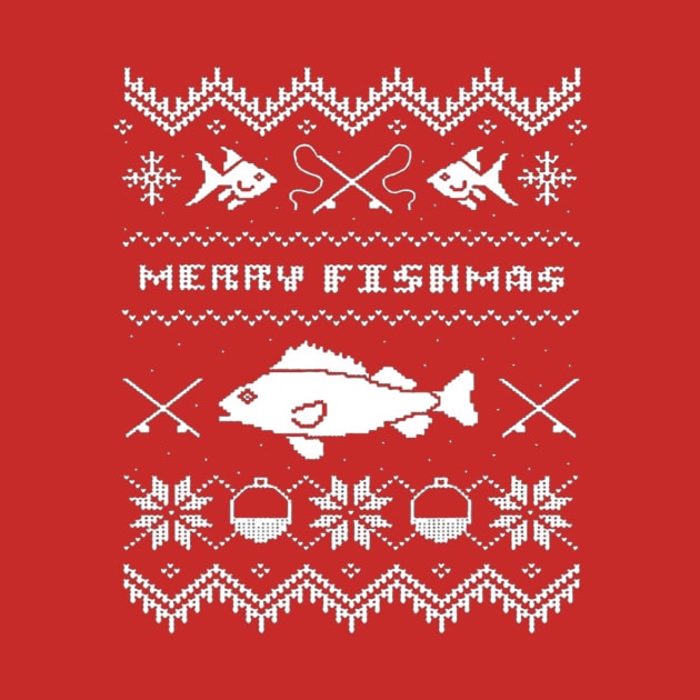 Merry Fishmas, Ugly FISHING Christmas Bass Fish by kasperek