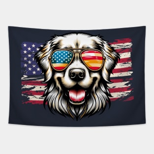 Labrador Retriever Patriotic American Flag 4th of July Dog Lover Tapestry