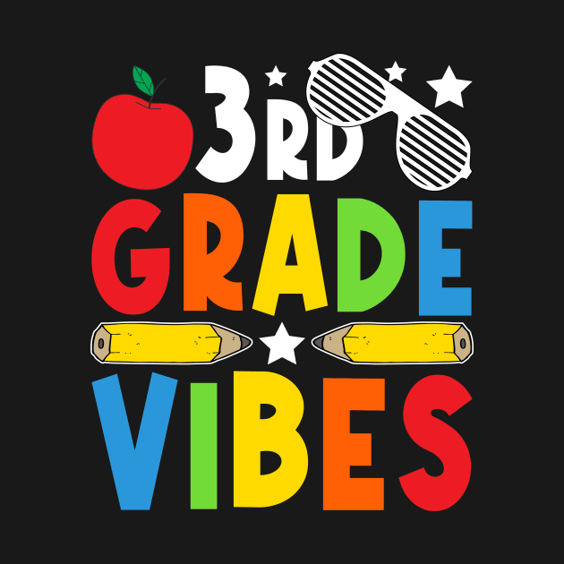 3rd Grade Vibes Teachers Boys Girls Funny Back To School by drag is art