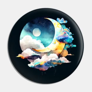 Rainbow Moon Pin