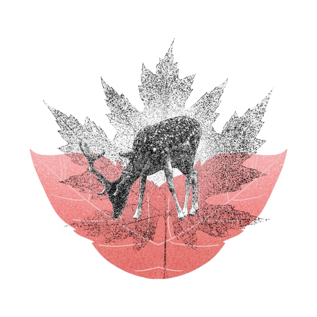 Deer throw Maple tree leaf illustration by Choulous79