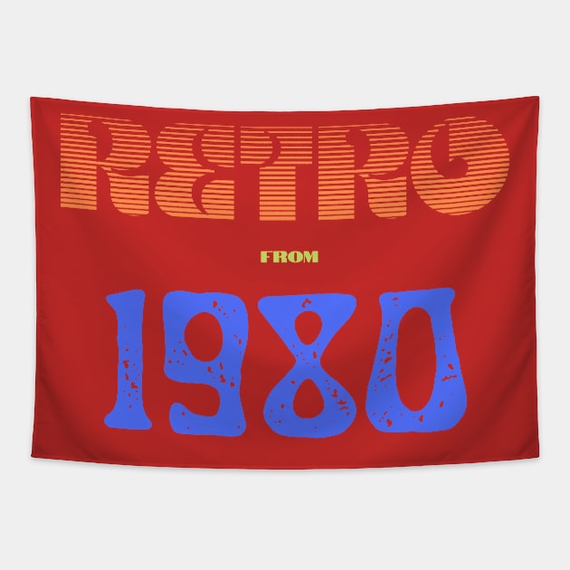 Retro Birthyear 1980 Tapestry by FNRY