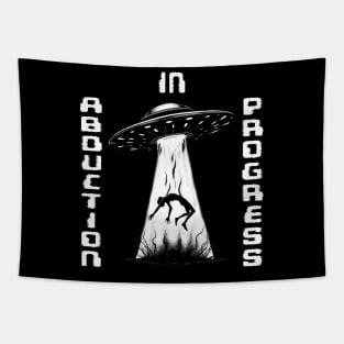 Alien UFO Abduction Silhouette Tapestry