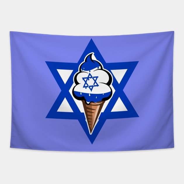 Israeli flag funny ice cream Tapestry by mailboxdisco