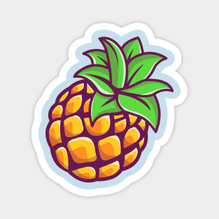 Floating Pineapple Cartoon Magnet