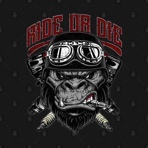 Ride or Die Biker Gorilla by RockabillyM