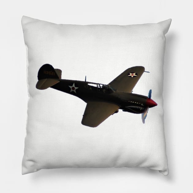 P-40E Warhawk Diving - No Background Pillow by acefox1