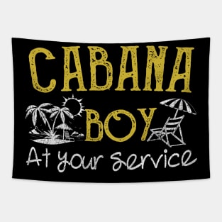 CABANA BOY AT YOUR SERVICE | POOL PARTY BOY BARTENDER FUNNY Tapestry