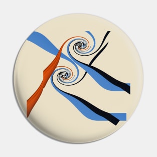 Blue, Black and Orange Pin