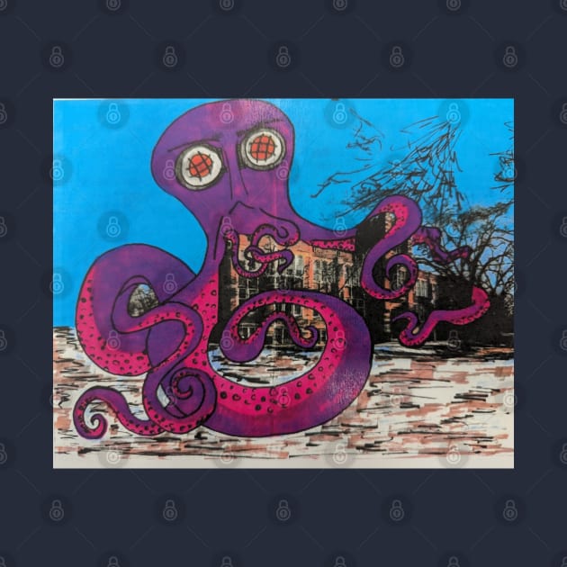 Purple Octopus Attack on School by Dreamscapes