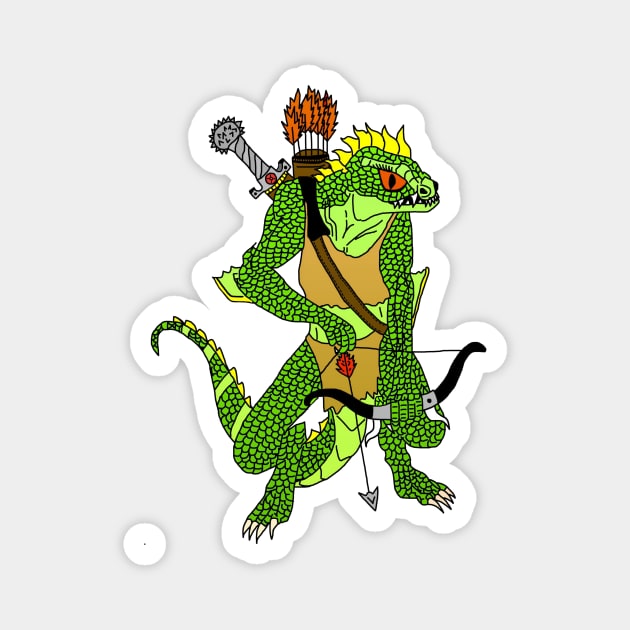 Fantasy Lizardman Warrior Magnet by imphavok