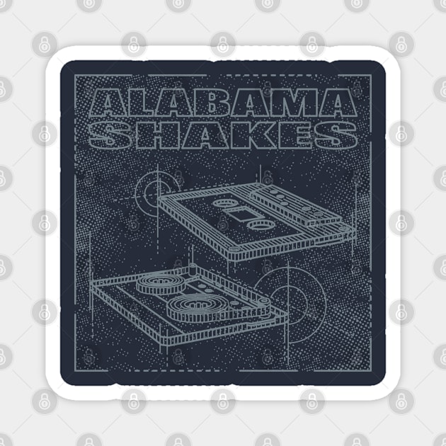 Alabama Shakes - Technical Drawing Magnet by Vector Empire