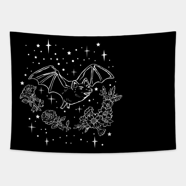 Flying Goth Bat Tapestry by LunaElizabeth