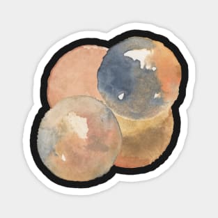 WATERCOLOR ORBS - LUMINOUS BUBBLES - Abstract Painting in Gold, Slate, and Rust Magnet