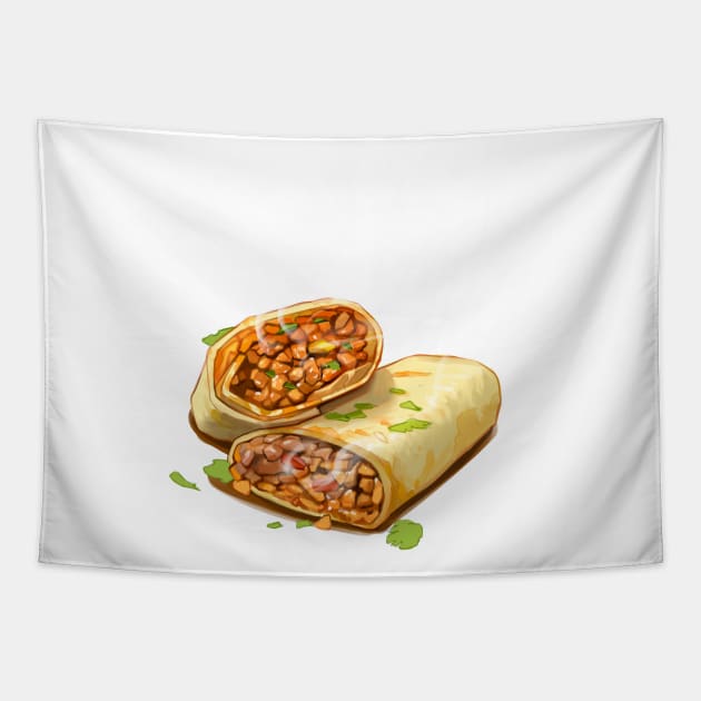 Burrito Tapestry by felixantosart