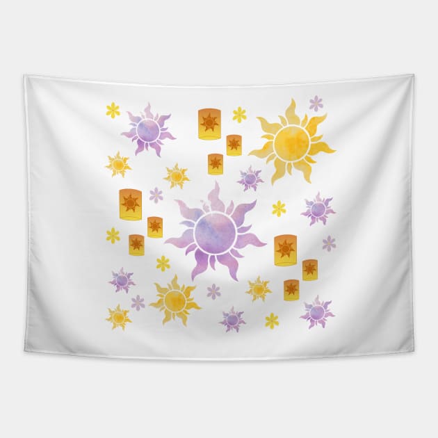 Tangled Sun Pattern Tapestry by Mint-Rose