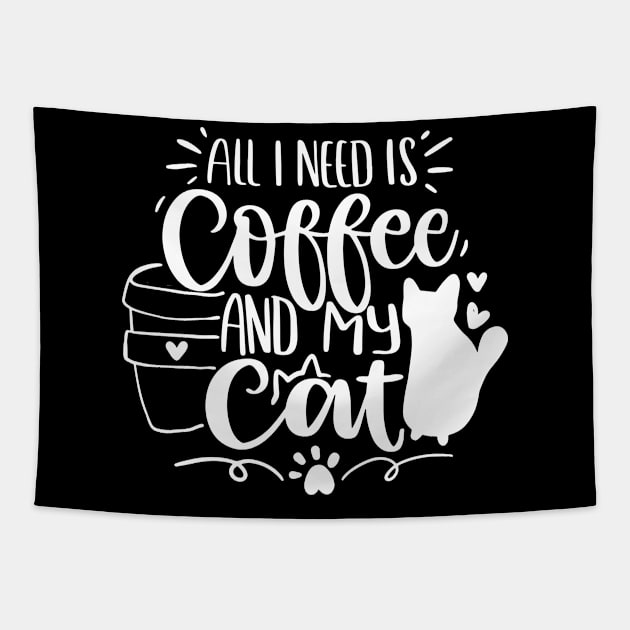 All I need is coffee and my cat Tapestry by P-ashion Tee