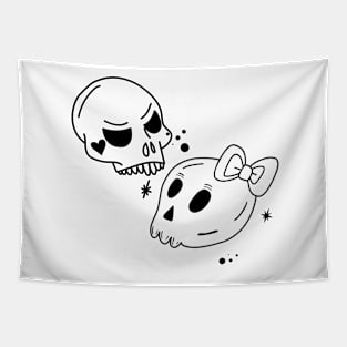 Skull Couple Tapestry