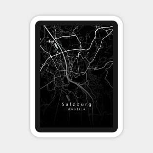 Salzburg Austria City Map dark Magnet