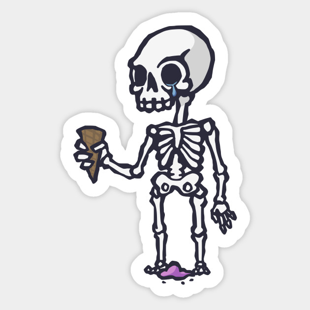 Skeleton Ice Cream - Skeleton - Sticker