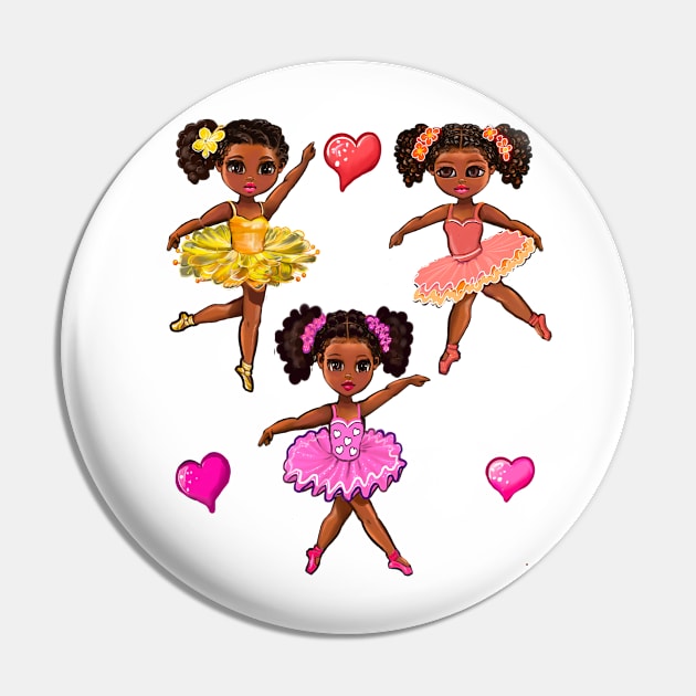 Little girl gifts under 10. Children’s African American Dance Ballet Ballerina Dancing gifts for little black girls Pin by Artonmytee